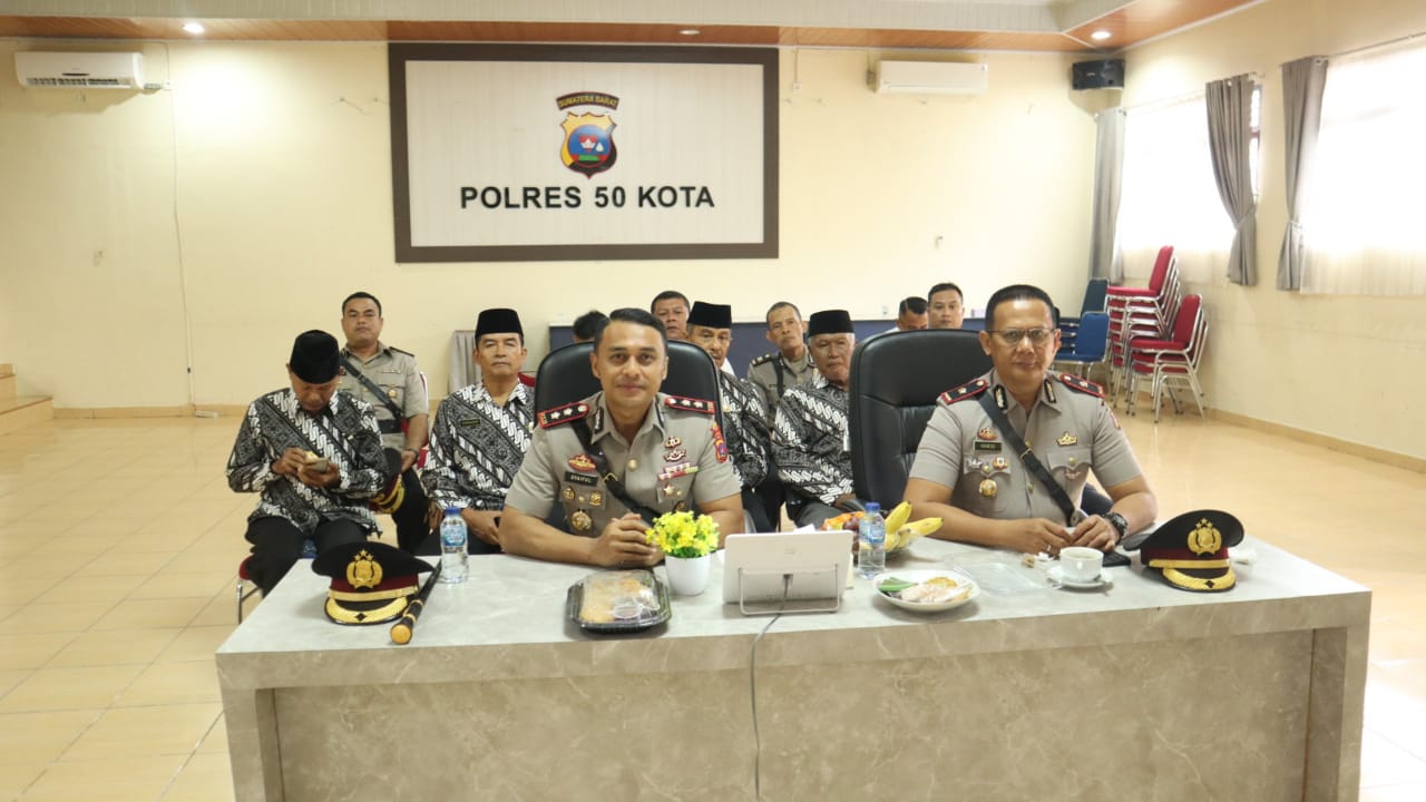 Polres 50 Kota Ikuti Peringatan Hari Juang Polri melalui Zoom Meeting