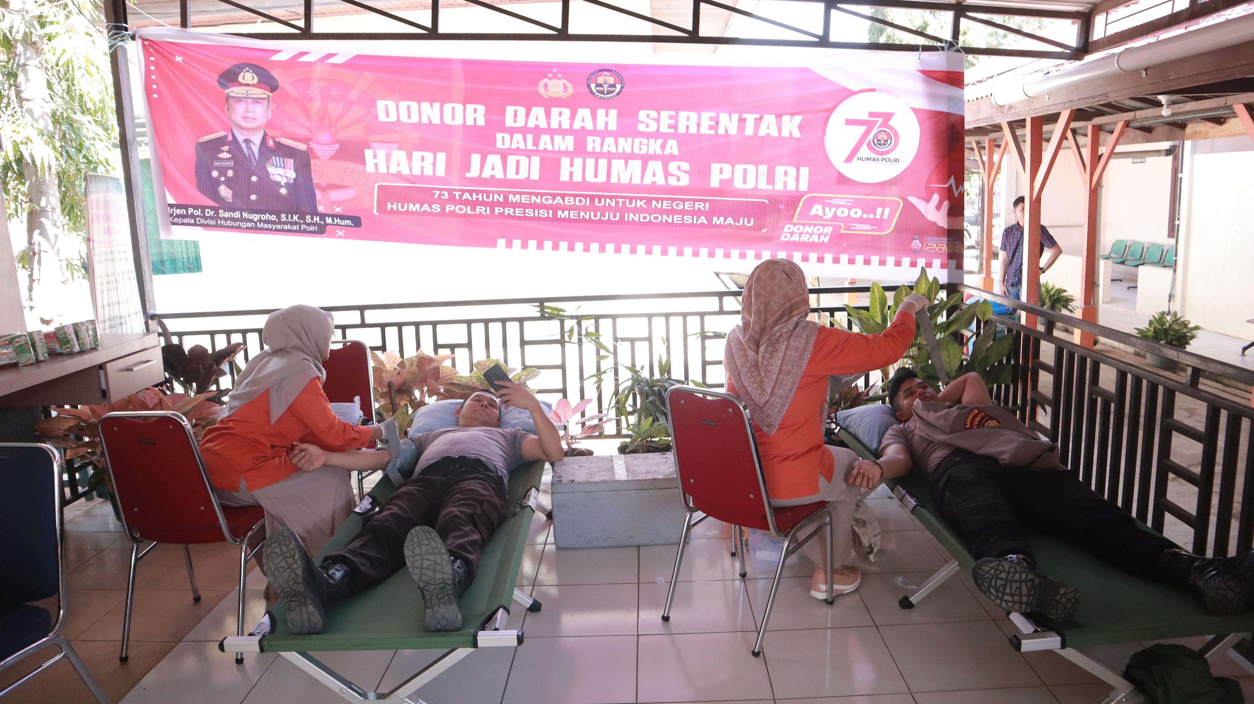 Hut Humas Polri Ke-73, Polres 50 Kota Gelar Donor Darah
