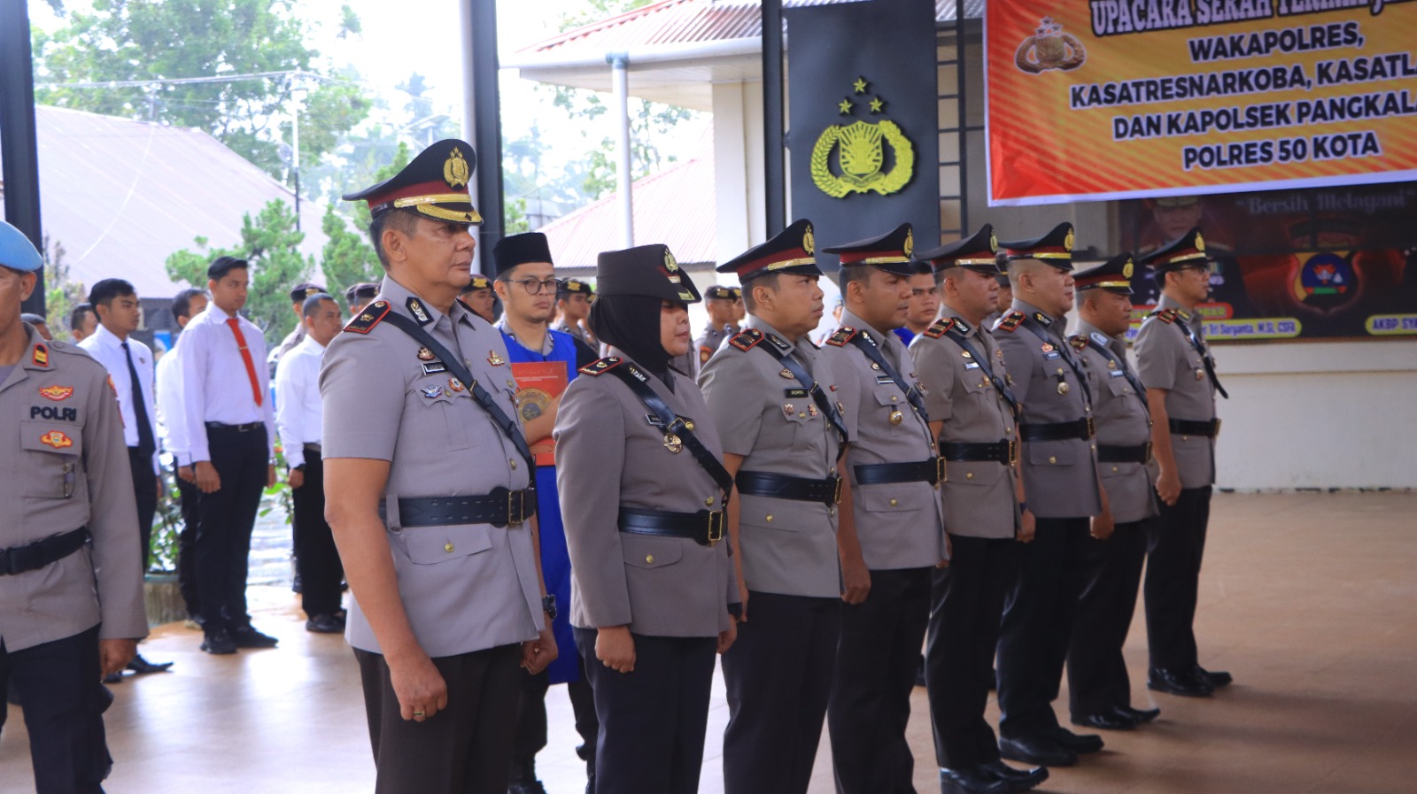Kapolres 50 Kota Pimpin Sertijab Wakapolres, Kapolsek pangkalan,Kasat Resnarkoba, Kasat Lantas
