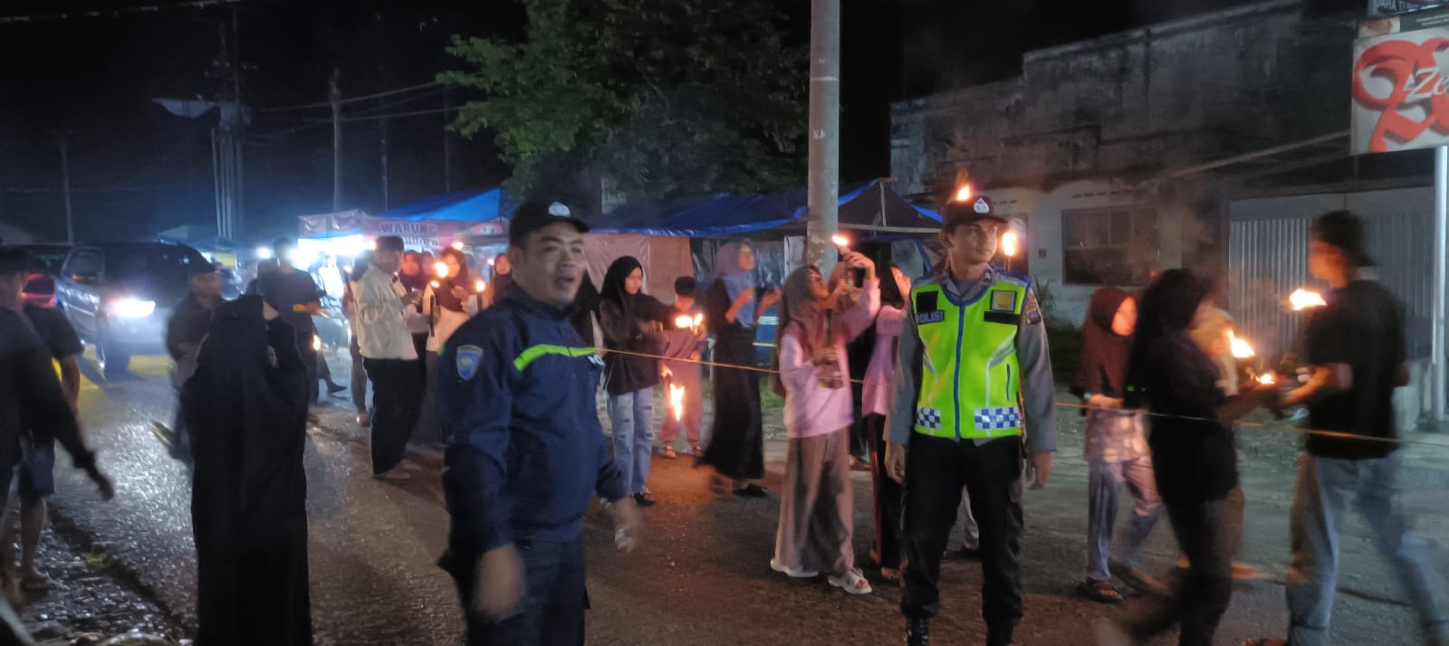 Pengamanan malam takbiran Idul Fitri 1446 H Tahun 2025 M di wilayah hukum Polsek Suliki Polres 50 Kota