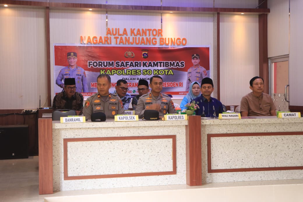 Forum Safari Kamtibmas Kapolres 50 Kota AKBP Syaiful Wachid, S.H., S.I.K. dalam Rangka Mendukung Program Asta Cita Presiden RI di Nagari Tanjung Bungo
